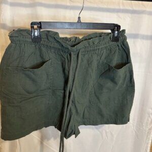 Universal Thread Olive Green Linen-Blend Shorts – Size L
